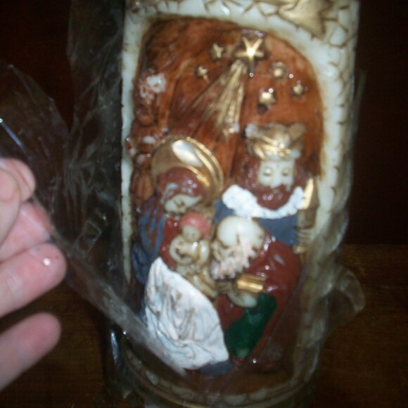 Vintage 1984 Christmas Nativity Pillar Candle Crèche 9” Emperor Art Creations - Picture 2 of 7